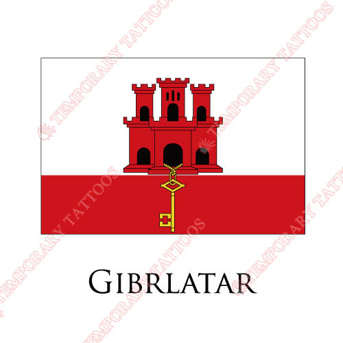 Gibrlatar flag Customize Temporary Tattoos Stickers NO.1881